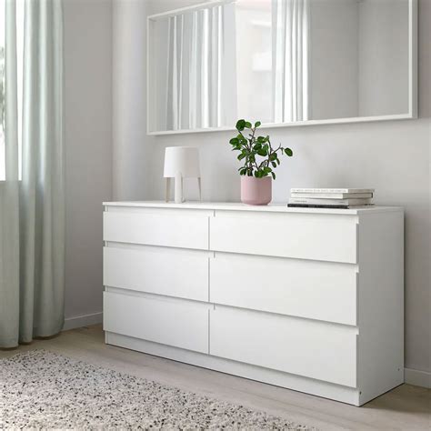 MALM 6-drawer dresser, white, 63x30 34". . Kullen dresser